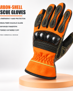 Imported Firefighter Rescue Gloves with Carbon Fiber Knuckle Guard Reinforced Fingertips and Flame Resistant Microfiber Palm, Compliant with GA633-2006 standard (ex vat)