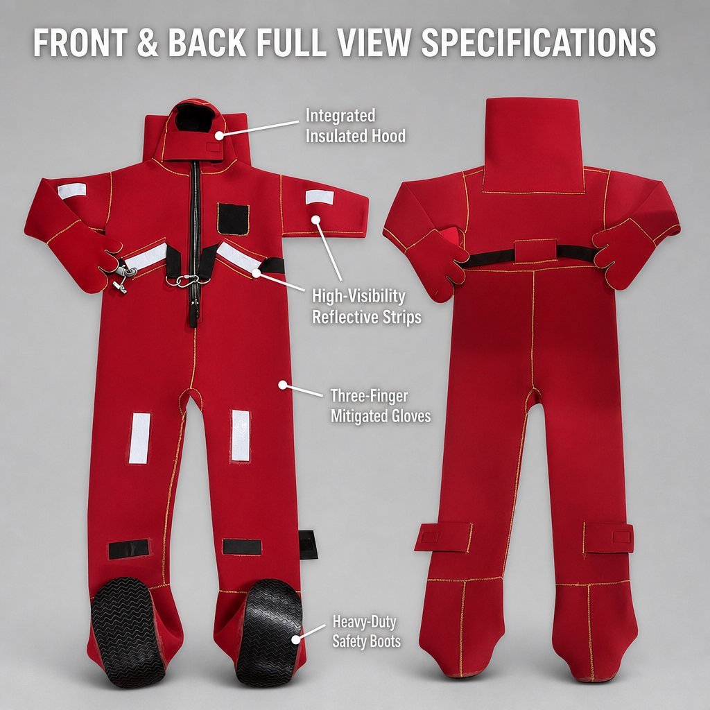 imported Marine Immersion Dry Premium Neoprene Waterproof Thermal Protective Full-Body Fireman Protection Vessel Navigation Suit (ex vat)